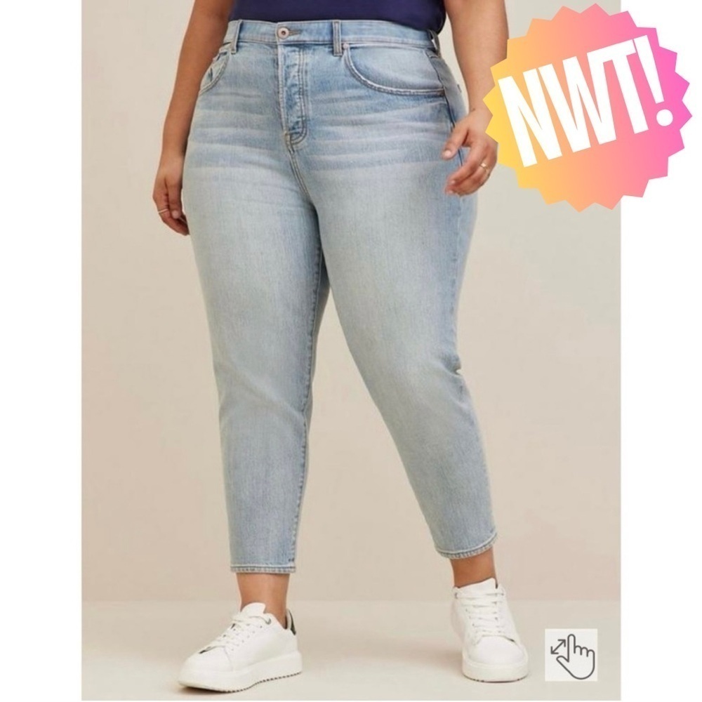 Torrid Mom Jean Straight Premium Classic Denim High-Rise Jean - Aviary